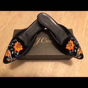 J. Crew Embroidered Mules